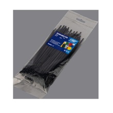 Хомут стяжка нейлон 2,5*200 мм, цвет черный (25шт пакет)