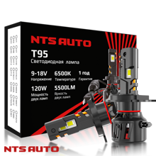 Светодиодные лампы H4 T95 6500K 5500Lm 120W 9-18V