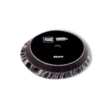 Полировальный круг из шерстяного серого меха на подложке, диаметр 80мм, длина шерсти 10мм