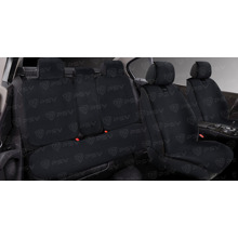 Комплект накидок на весь салон KUKURUZA PLUS, материал лен, цвет черный, строчка черная, кант черный