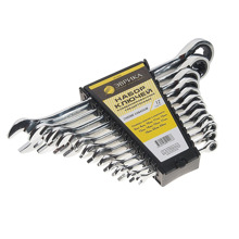 Набор ключей комбинированных трещоточных 12 шт 6х8, 10х11, 12х13, 14х15, 17х19, 22х24 на держателе