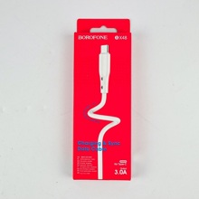 Телефонный кабель для TYPE-C - USB, 1м, 3 A, материал PVC, цвет белый