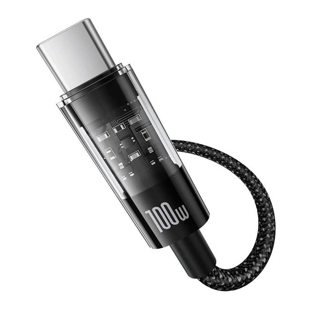 Телефонный кабель для USB - Type-C, 100 W, 1 м, в матерчатой обмотке, цвет белый Телефонный кабель для USB - Type-C, 100 W, 1 м, в матерчатой обмотке, цвет белый