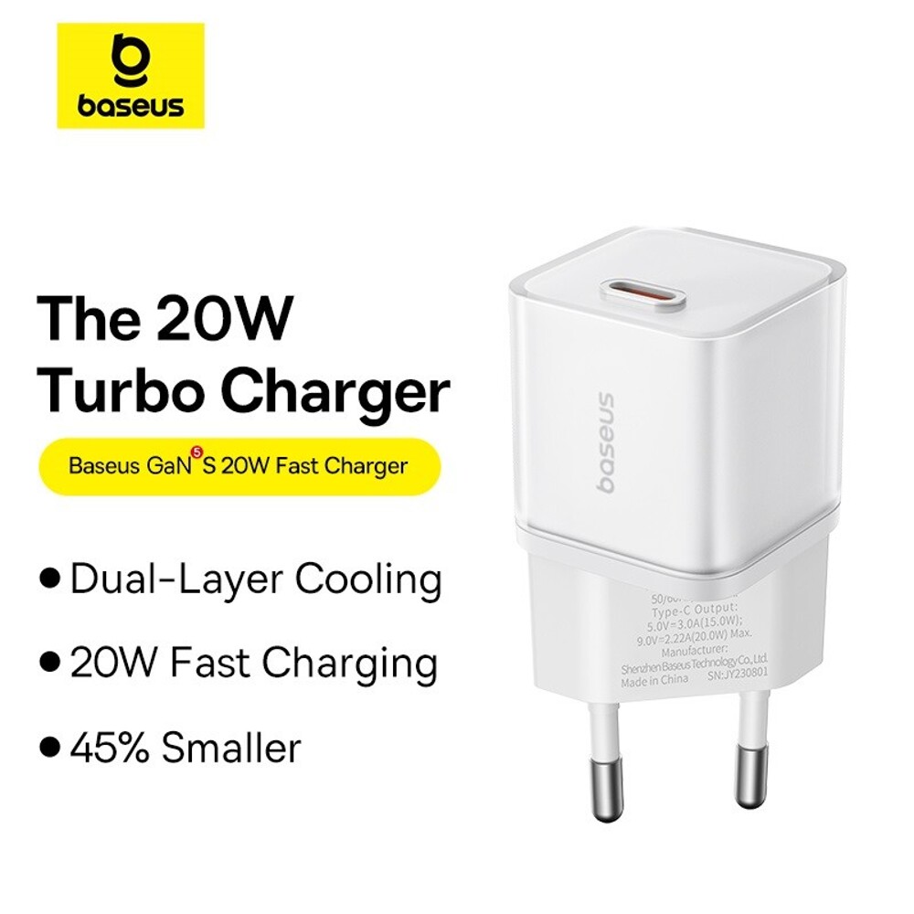 Телефонное сетевое зу 1 usb-c, 20w, 3a, цвет белый Телефонное сетевое зу 1 usb-c, 20w, 3a, цвет белый