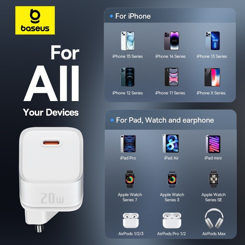 Телефонное сетевое зу 1 usb-c, 20w, 3a, цвет белый Телефонное сетевое зу 1 usb-c, 20w, 3a, цвет белый