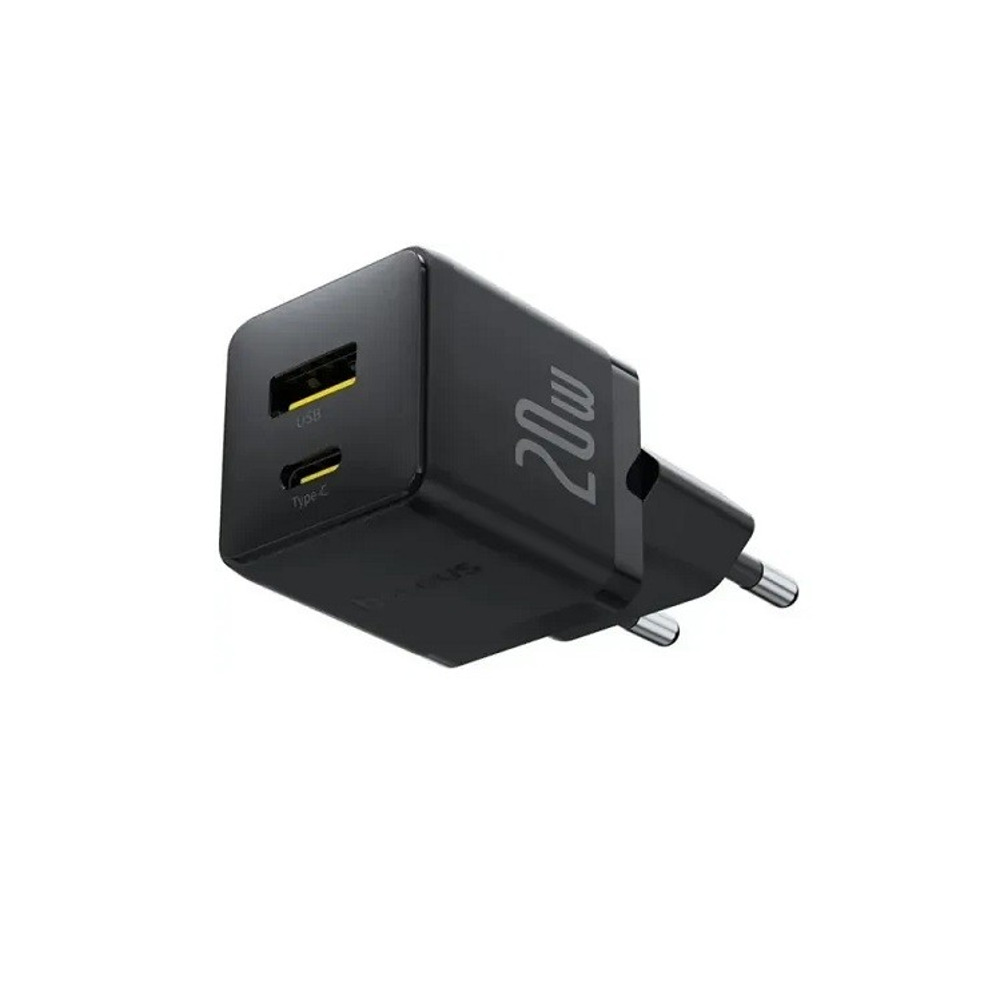 Телефонное сетевое зу 1 usb type-a, usb type-c + провод Type-C, 20W, цвет черный Телефонное сетевое зу 1 usb type-a, usb type-c + провод Type-C, 20W, цвет черный