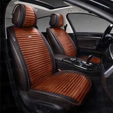 Накидки на передние сиденья FRONT BLISS 2 цвет коричневый, строчка коричневая, кант черный