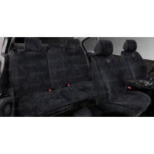 Комплект накидок на весь салон LEN SNEG PLUS, материал лен, цвет черный, строчка черный, кант черный