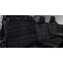 Комплект накидок на весь салон RIS PLUS, материал лен, цвет черный, строчка черная, кант черный