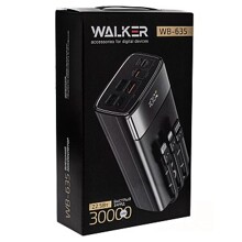 Зу power bank на 30 000 mAh, 22,5 W, 3A, QC+PD, с 3 встроенными кабелями Type-C, Lightning, USB, цвет черный