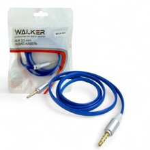 Телефонный кабель aux аудио, 3,5мм A-A, плоский 1 м, матреиал силикон, цвет синий