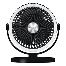 Вентилятор WFAN-70, подвесной с подсветкой, подвесной крючок, поворотный, регулировка наклона, 3 режима, цвет черный