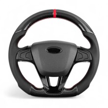 Руль 2170 анатомический карбон красный