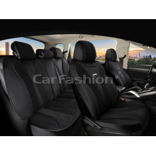 Комплект чехлов на весь салон 5D MACAU PLUS, каркасные, материал велюр, цвет черный/черный/черный