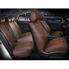 Комплект чехлов на весь салон 5D SHELL PLUS, материал замша, цвет кофе/кофе/кофе