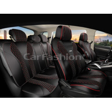 Комплект чехлов на весь салон 5D TAYBEY PLUS, каркасные, материал ICE SILK (Ледяной шелк), цвет черный/черный/красный