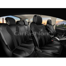 Комплект чехлов на весь салон 5D TAYBEY PLUS, каркасные, материал ICE SILK (Ледяной шелк), цвет черный/черный/серый