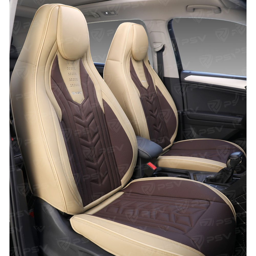 Комплект накидок на весь салон 5D Drift PLUS, материал ЭкоКожа, цвет бежевый, кант темно коричневый Комплект накидок на весь салон 5D Drift PLUS, материал ЭкоКожа, цвет бежевый, кант темно коричневый