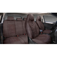Комплект накидок на весь салон 5D Drift PLUS, материал ЭкоКожа, цвет темно коричневый, кант темно коричневый