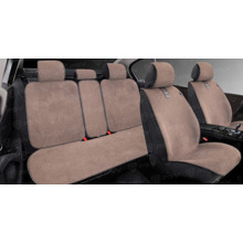 Комплект накидок на весь салон RIS PLUS, материал лен, цвет бежевый, строчка бежевая, кант бежевый