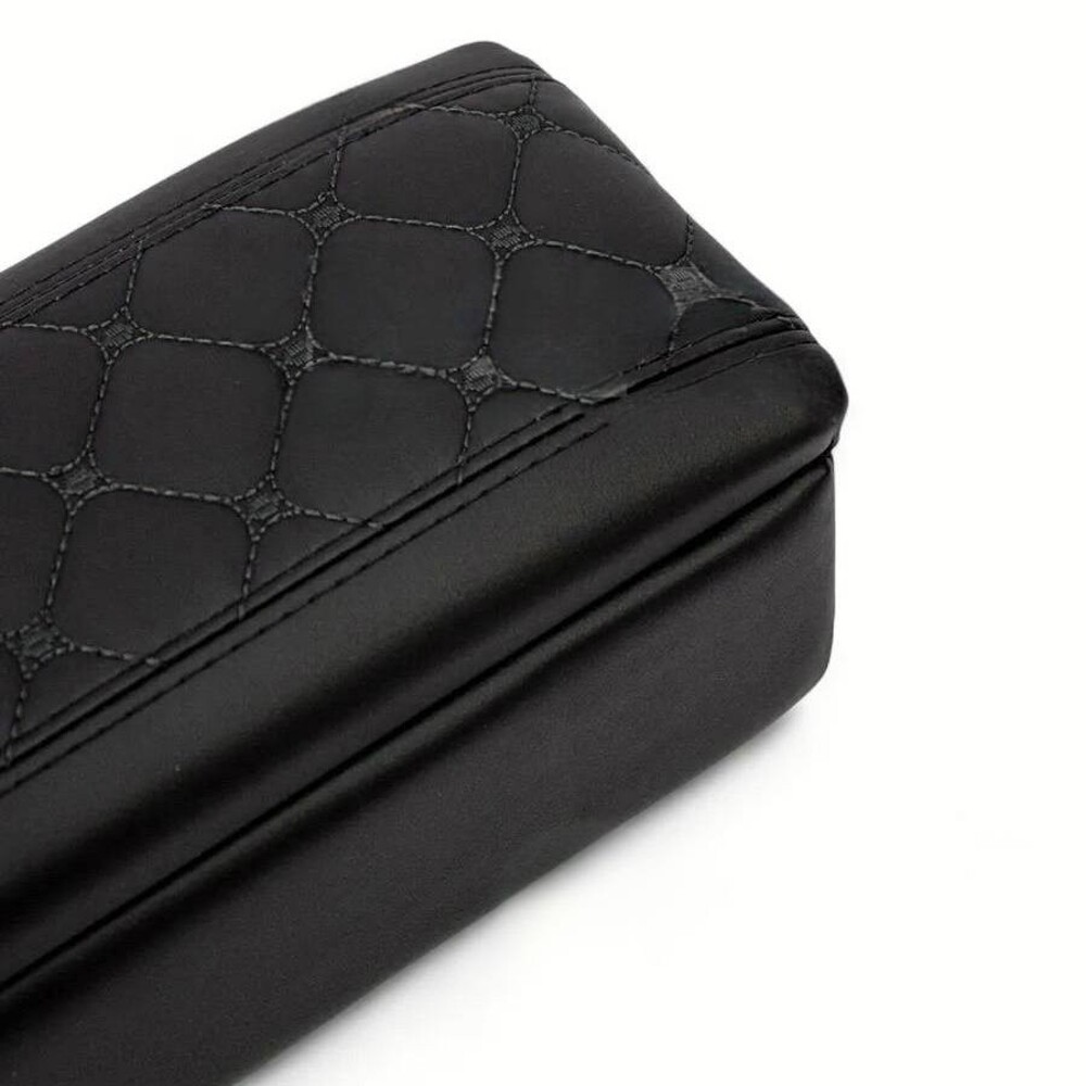 Бокс - подлокотник для газель водительский, черный квадрат, черный, кож.зам. Бокс - подлокотник для газель водительский, черный квадрат, черный, кож.зам.