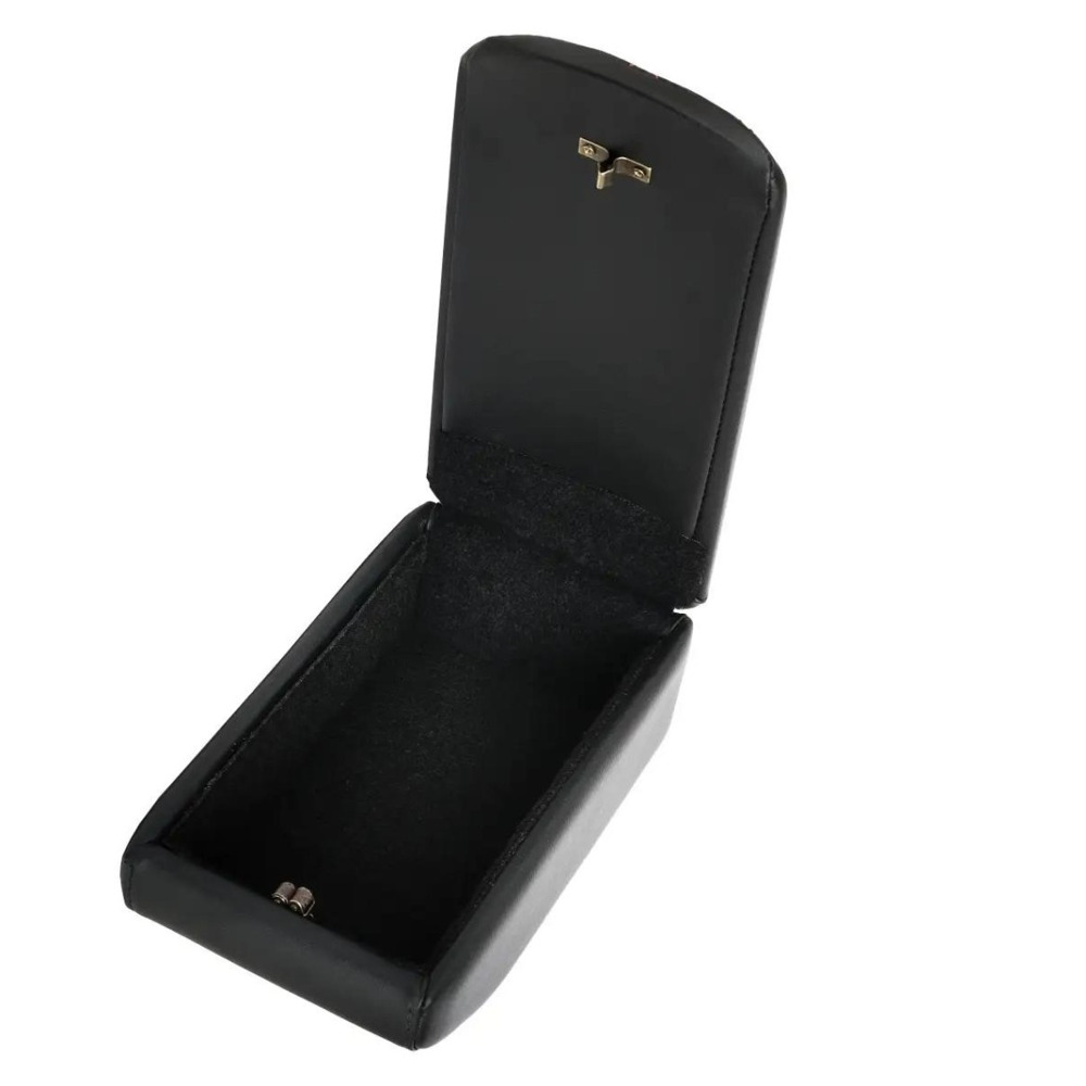 Бокс - подлокотник для лада 1118, красный квадрат, черный, кож.зам. Бокс - подлокотник для лада 1118, красный квадрат, черный, кож.зам.