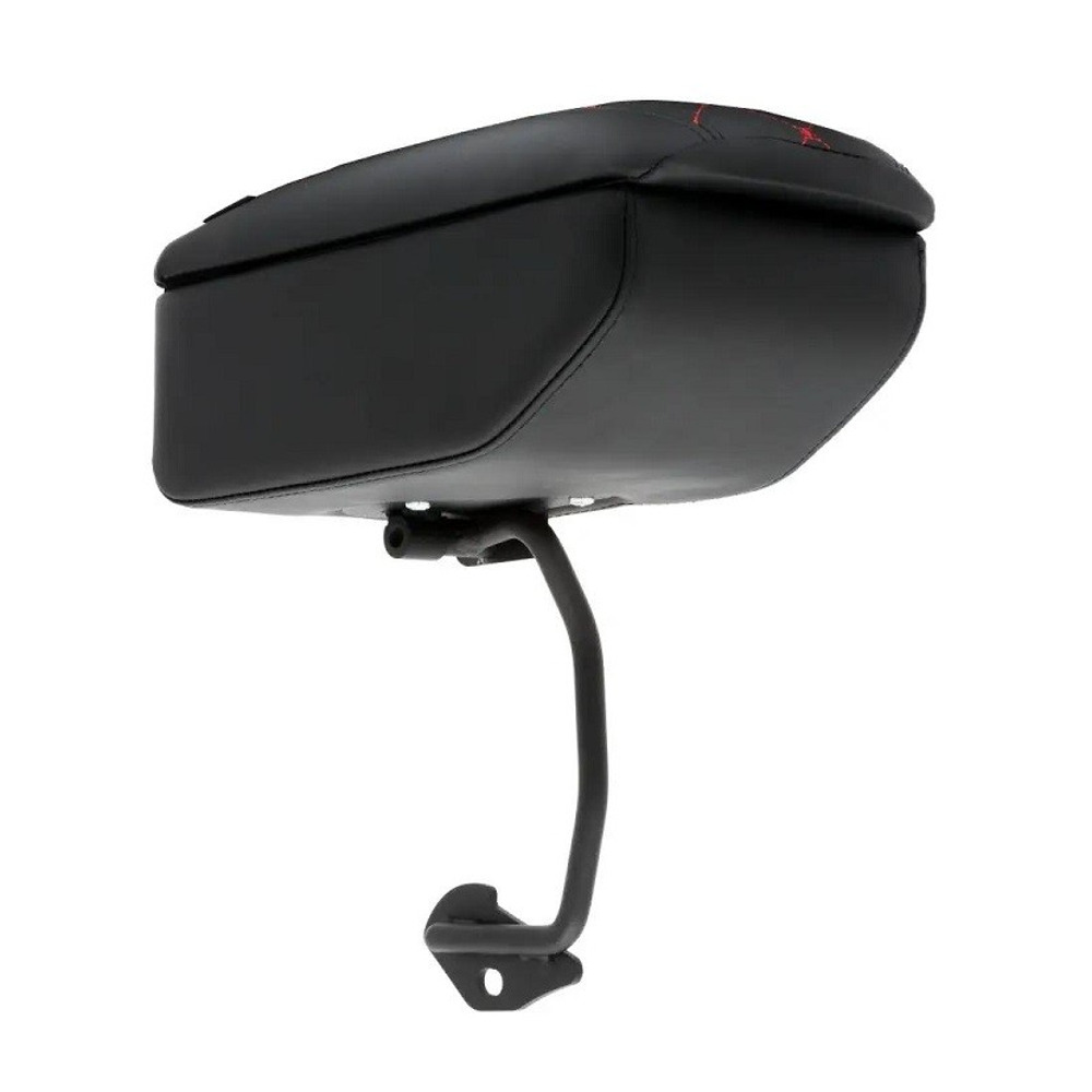 Бокс - подлокотник для лада 1118, красный квадрат, черный, кож.зам. Бокс - подлокотник для лада 1118, красный квадрат, черный, кож.зам.