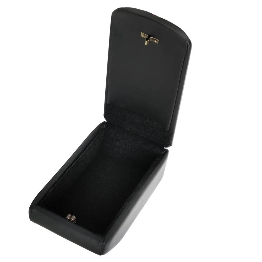 Бокс - подлокотник для лада 1118, синий квадрат, черный, кож.зам. Бокс - подлокотник для лада 1118, синий квадрат, черный, кож.зам.