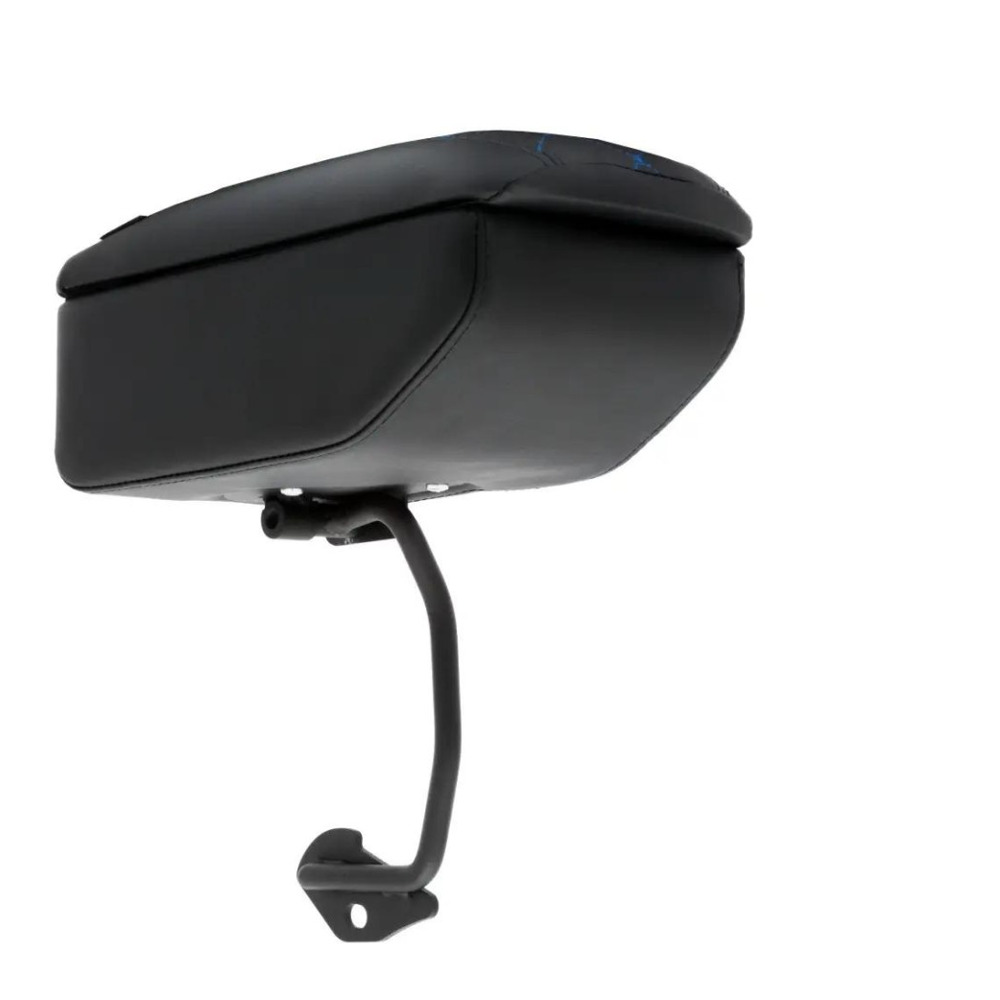 Бокс - подлокотник для лада 1118, синий квадрат, черный, кож.зам. Бокс - подлокотник для лада 1118, синий квадрат, черный, кож.зам.