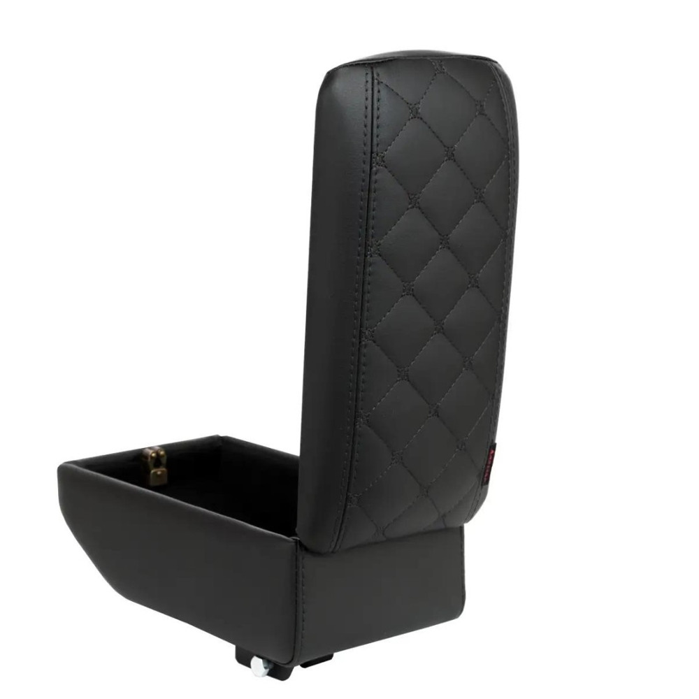 Бокс - подлокотник для лада 1118, черный квадрат, черный, кож.зам. Бокс - подлокотник для лада 1118, черный квадрат, черный, кож.зам.