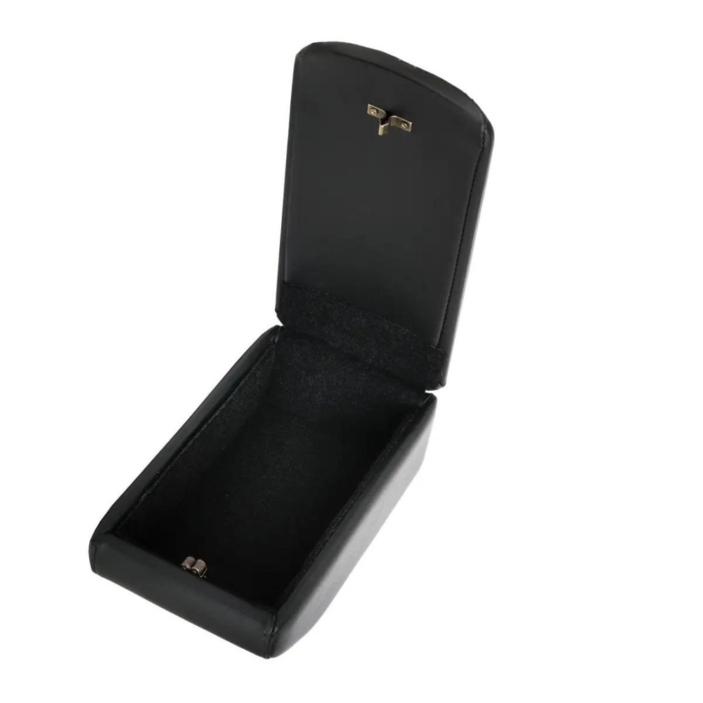 Бокс - подлокотник для лада 2109, красный квадрат, кож.зам., цвет черный Бокс - подлокотник для лада 2109, красный квадрат, кож.зам., цвет черный