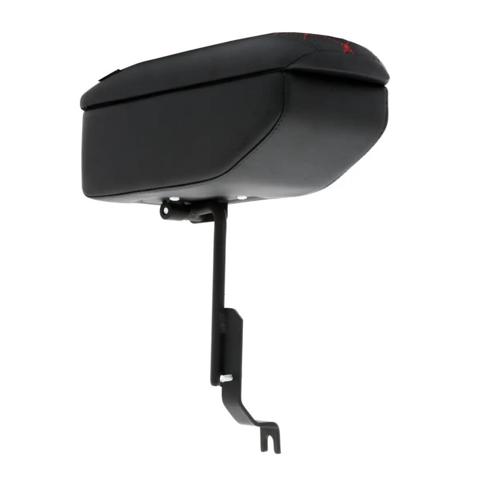 Бокс - подлокотник для лада 2109, красный квадрат, кож.зам., цвет черный Бокс - подлокотник для лада 2109, красный квадрат, кож.зам., цвет черный