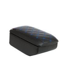 Бокс - подлокотник для лада 2110, синий квадрат, черный, кож.зам.