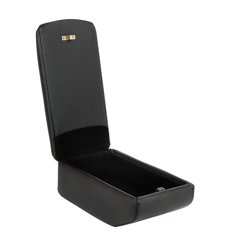 Бокс - подлокотник для лада 2110, синий квадрат, черный, кож.зам. Бокс - подлокотник для лада 2110, синий квадрат, черный, кож.зам.