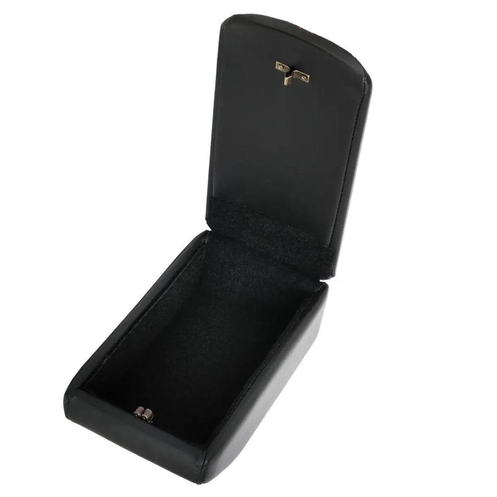 Бокс - подлокотник для лада 2110, синий квадрат, черный, кож.зам. Бокс - подлокотник для лада 2110, синий квадрат, черный, кож.зам.