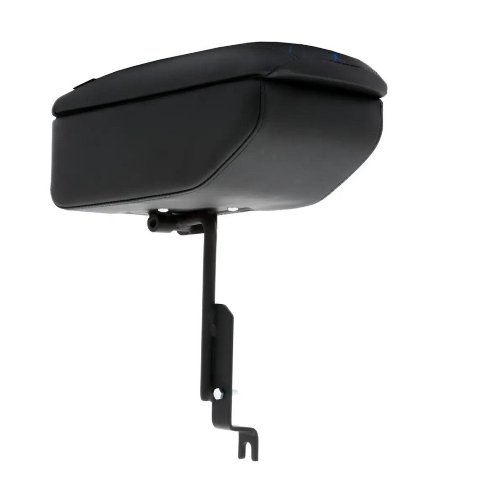 Бокс - подлокотник для лада 2110, синий квадрат, черный, кож.зам. Бокс - подлокотник для лада 2110, синий квадрат, черный, кож.зам.