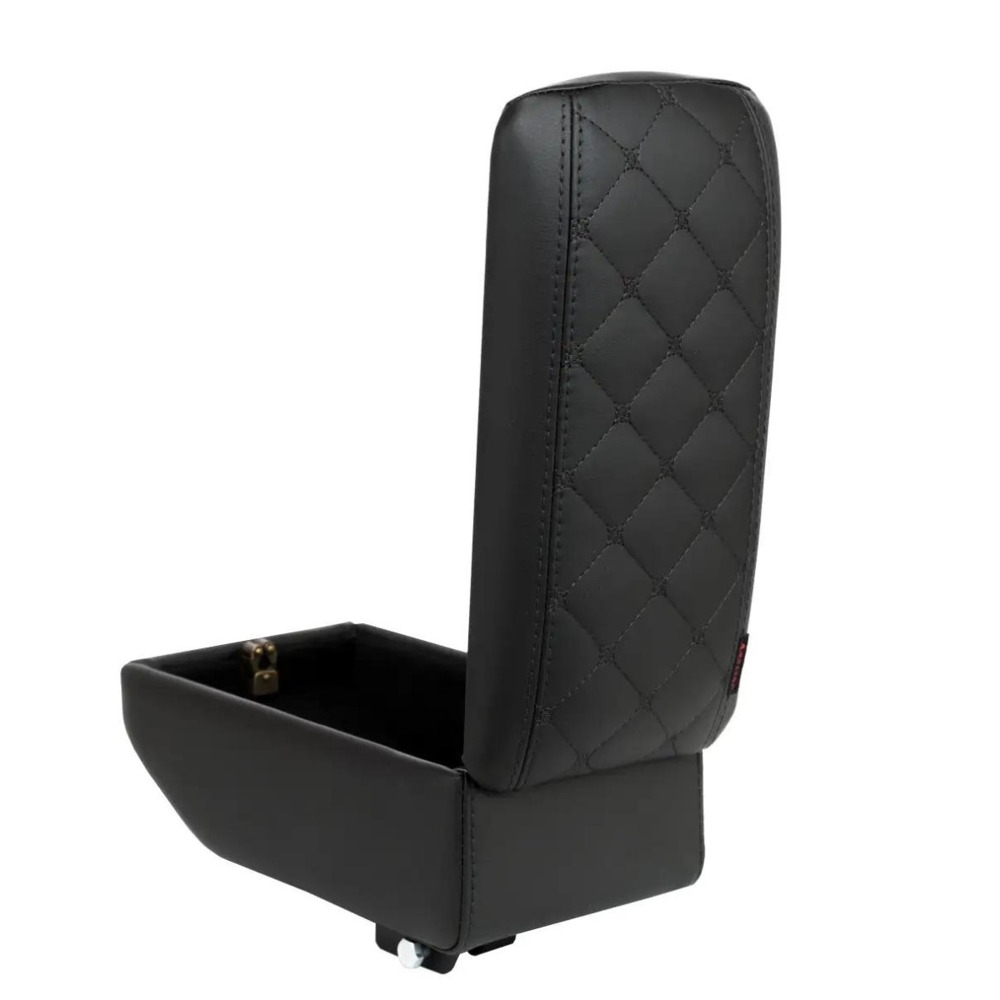 Бокс - подлокотник для лада 2110, черный квадрат, черный, кож.зам. Бокс - подлокотник для лада 2110, черный квадрат, черный, кож.зам.