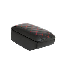 Бокс - подлокотник для лада 2190 fl, красный квадрат, черный, кож.зам.