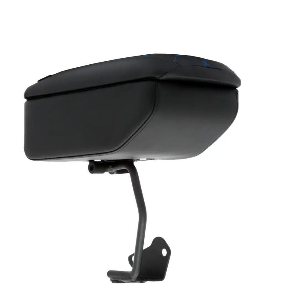 Бокс - подлокотник для лада 2190 fl, синий квадрат, черный, кож.зам. Бокс - подлокотник для лада 2190 fl, синий квадрат, черный, кож.зам.