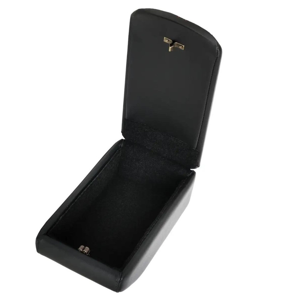 Бокс - подлокотник для лада веста, синий квадрат, черный, кож.зам. Бокс - подлокотник для лада веста, синий квадрат, черный, кож.зам.