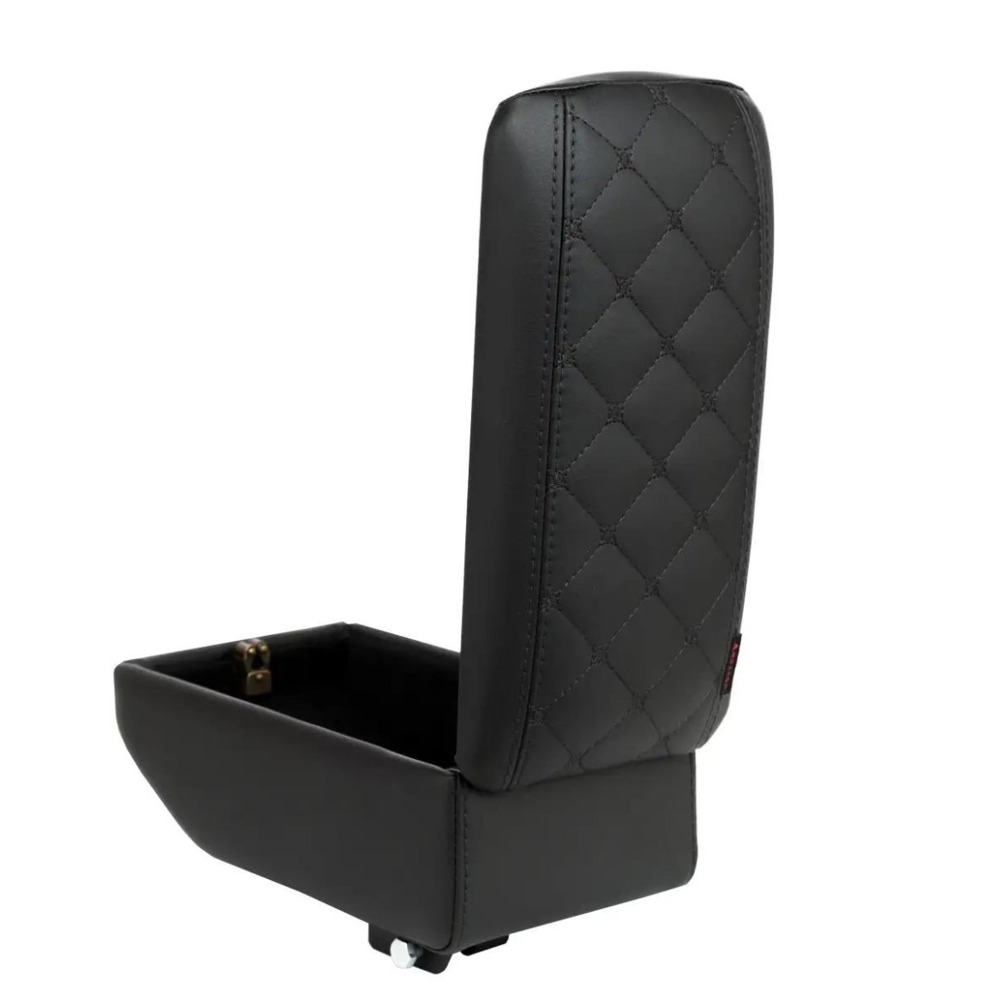 Бокс - подлокотник для лада веста, черный квадрат, черный, кож.зам. Бокс - подлокотник для лада веста, черный квадрат, черный, кож.зам.