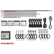 Атмосферная подсветка салона Ambient light с приветствием 18 в 1 RGB, 12V, приложение черная нить