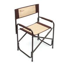 Стул Кресло складное, размер 560*470*830 мм, сталь 22 мм, цвет бежевый/коричневый