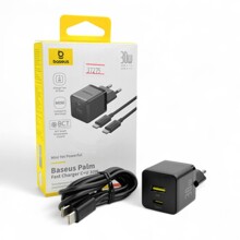 Телефонное сетевое зу 1 usb type-a, usb type-c, 30w, провод Type-C - Type-C, цвет черный
