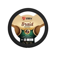 Оплетка эко-кожа BRAID Fiber, цвет черный, размер L