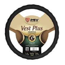 Оплетка из эко-кожи VEST PLUS цвет чёрный/чёрный, размер L