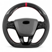 Руль 2107-2121 ваз-нива карбон красный с кнопками веста