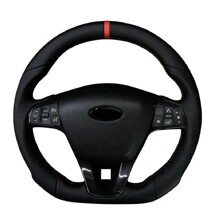 Руль 2170 анатомический в коже красный с кнопками веста