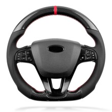 Руль 2170 анатомический карбон красный с кнопками веста