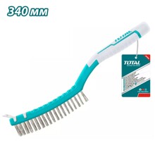 Щетка по металлу с пластиковой рукояткой, стальная щетина 340 мм